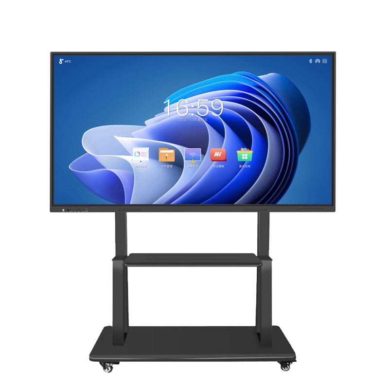 interactive flat panel with movable mount bracket