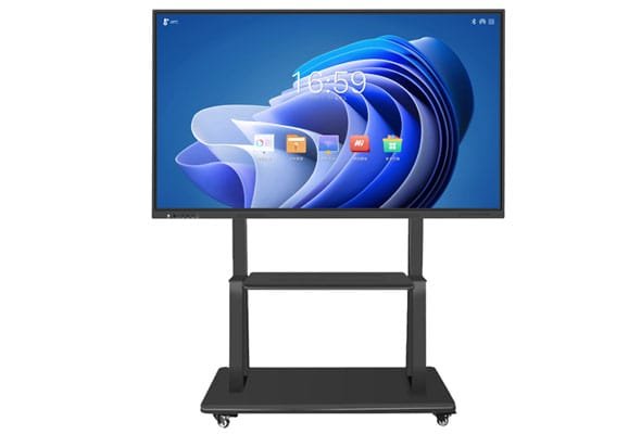 interactive flat panel with movable mount bracket