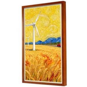 large sized digital photo frame with peachwood frame